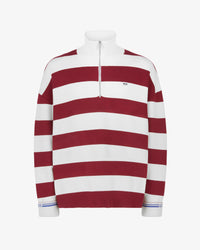 Striped Logo Mockneck Sweater
